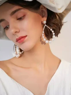 Bridal Earrings Women's Metal Pierced Bridal Jewelry