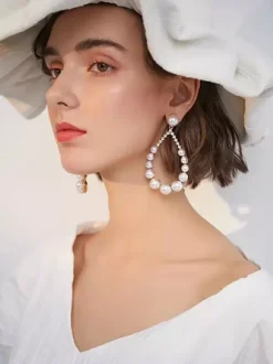 Bridal Earrings Women's Metal Pierced Bridal Jewelry