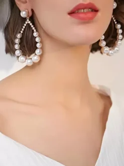 Bridal Earrings Women's Metal Pierced Bridal Jewelry