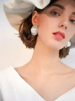 Bridal Earrings Women's Metal Pierced Wedding Jewelry