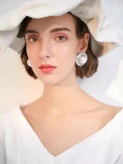 Bridal Earrings Women's Metal Pierced Wedding Jewelry