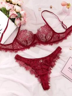 Bridal Lace Lingerie White 2-Piece Bra Panty Sets