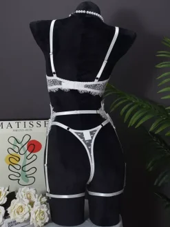 Bridal Lingerie Bridal Wedding Sexy Lingerie 4-Piece Lace White Bra Panty Sets