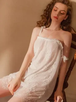 Bridal Lingerie Chemise For Women White Lace Layered Lingerie