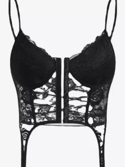 Bridal Lingerie Corsets White Sexy Floral Print Back Bandage Daily Casual Lace Camisole Tank Top