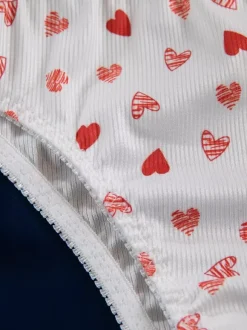 Bridal Lingerie Hearts Pattern Full Body White Bra Panty 2-Piece Sets