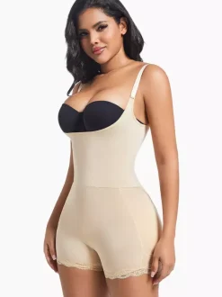 Bridal Lingerie Lingerie Shapewear Nude Sleeveless Straps Full-Body Shaper Plus Size Tummy Control Bust Support Bodysuit Butt Lift Waist Cincher Girdle