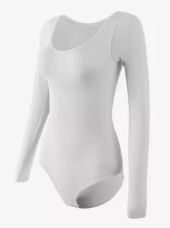 Bridal Lingerie Lingerie Shapewear Coffee Brown Long Sleeves Seamless Long Sleeve Bodysuit Slimming Shaper Plus Size Tummy Control Sculpting Unders