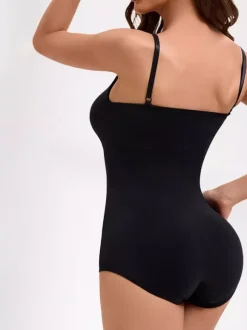 Bridal Lingerie Lingerie Shapewear Black Sleeveless Backless Straps Neck Buttons Adjustable Bralette Bodysuit Seamless Shaper Removable Pads Hook & Eye Front