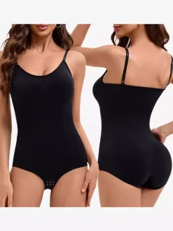 Bridal Lingerie Lingerie Shapewear Black Sleeveless Backless Straps Neck Buttons Adjustable Bralette Bodysuit Seamless Shaper Removable Pads Hook & Eye Front