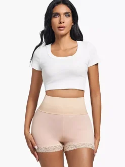 Bridal Lingerie Lingerie Shapewear Black Plus Size Butt Enhancement Shaping Shorts High-Waisted Tummy Control Padded Hips Curvy Silhouette