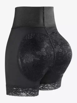 Bridal Lingerie Lingerie Shapewear Black Plus Size Butt Enhancement Shaping Shorts High-Waisted Tummy Control Padded Hips Curvy Silhouette