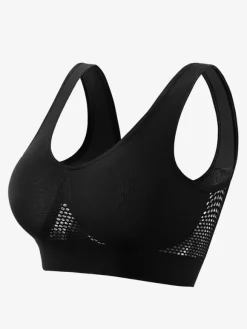 Bridal Lingerie Open-Back Yoga Bra Thin Unpadded Wireless Lifting Fit Plus Size Sexy Mesh Workout Crop Top