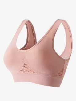 Bridal Lingerie Open-Back Yoga Bra Thin Unpadded Wireless Lifting Fit Plus Size Sexy Mesh Workout Crop Top