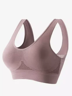 Bridal Lingerie Open-Back Yoga Bra Thin Unpadded Wireless Lifting Fit Plus Size Sexy Mesh Workout Crop Top