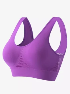 Bridal Lingerie Open-Back Yoga Bra Thin Unpadded Wireless Lifting Fit Plus Size Sexy Mesh Workout Crop Top