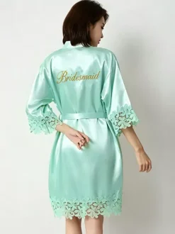 Bridal Lingerie Pajamas Sleepwear Robes Champagne Crochet Negligees Nightgown