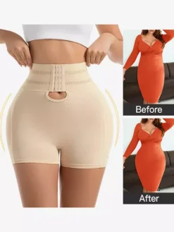 Bridal Lingerie Plus Size Adjustable Shaping Shorts For Women Hook & Eye Waist Removable Hip Pads Curvy Butt Lift