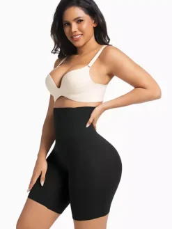 Bridal Lingerie Postpartum High-Waisted Shaping Shorts Plus Size Tummy Control Butt Lift Waist Cincher Girdle Square-Cut Legs