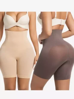 Bridal Lingerie Postpartum High-Waisted Shaping Shorts Plus Size Tummy Control Butt Lift Waist Cincher Girdle Square-Cut Legs