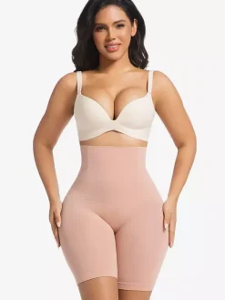 Bridal Lingerie Postpartum High-Waisted Shaping Shorts Plus Size Tummy Control Butt Lift Waist Cincher Girdle Square-Cut Legs