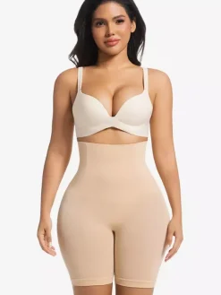 Bridal Lingerie Postpartum High-Waisted Shaping Shorts Plus Size Tummy Control Butt Lift Waist Cincher Girdle Square-Cut Legs