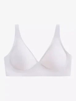 Bridal Lingerie Seamless Bra Minimizing Effect Slimming Underwear Deep V-neck Wireless Compression Support Thin Soft Support Comfortable Light Apricot Polyester Lingerie