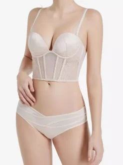 Bridal Lingerie Sexy Lingerie Nude 2-Piece Boning Adult's Chic Bra And Panty Sets