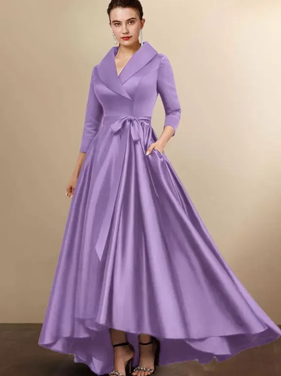 Bridal Mother Dress 2026 3/4 Length Sleeves A-Line Sash Wedding Guest Dresses Free Customization
