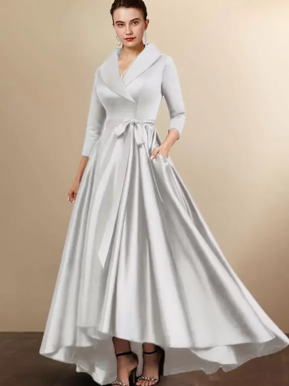 Bridal Mother Dress 2026 3/4 Length Sleeves A-Line Sash Wedding Guest Dresses Free Customization