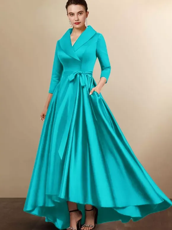 Bridal Mother Dress 2026 3/4 Length Sleeves A-Line Sash Wedding Guest Dresses Free Customization