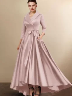 Bridal Mother Dress 2026 3/4 Length Sleeves A-Line Sash Wedding Guest Dresses Free Customization