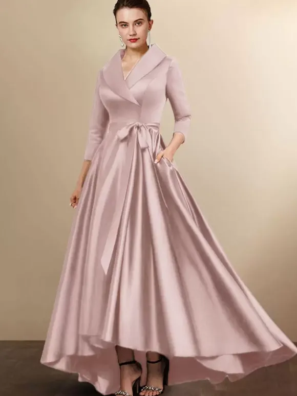 Bridal Mother Dress 2026 3/4 Length Sleeves A-Line Sash Wedding Guest Dresses Free Customization