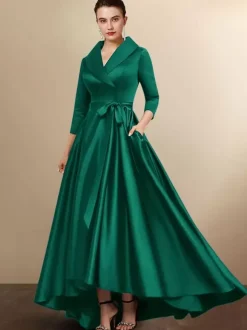 Bridal Mother Dress 2026 3/4 Length Sleeves A-Line Sash Wedding Guest Dresses Free Customization