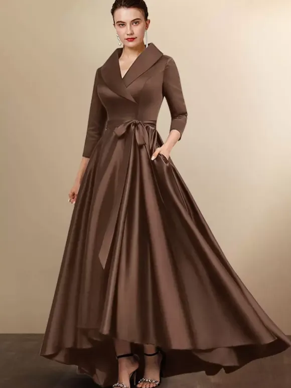 Bridal Mother Dress 2026 3/4 Length Sleeves A-Line Sash Wedding Guest Dresses Free Customization