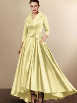 Bridal Mother Dress 2026 3/4 Length Sleeves A-Line Sash Wedding Guest Dresses Free Customization