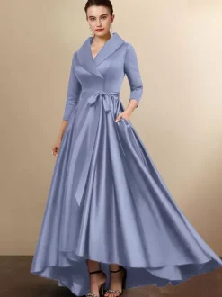 Bridal Mother Dress 2026 3/4 Length Sleeves A-Line Sash Wedding Guest Dresses Free Customization