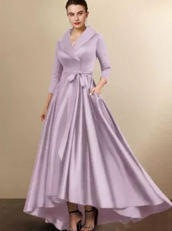 Bridal Mother Dress 2026 3/4 Length Sleeves A-Line Sash Wedding Guest Dresses Free Customization