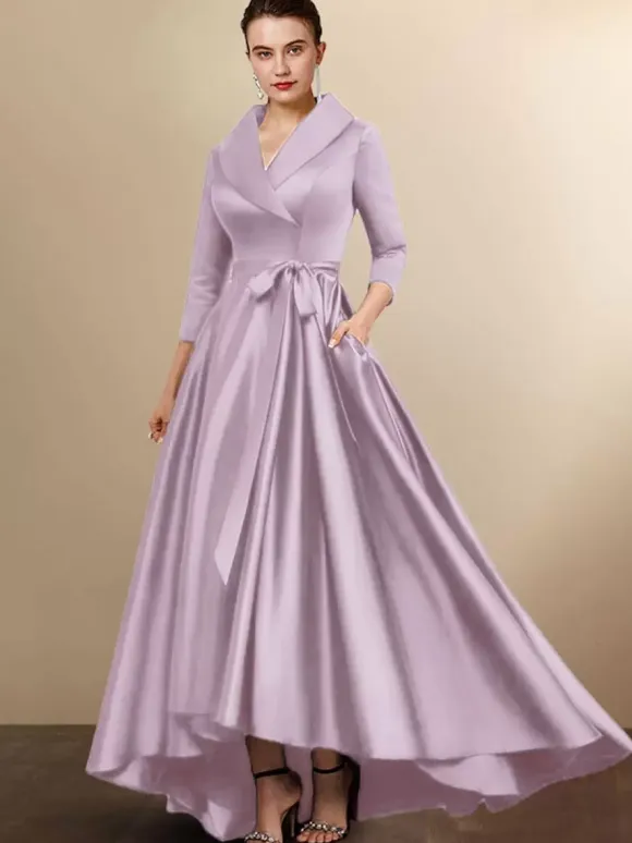 Bridal Mother Dress 2026 3/4 Length Sleeves A-Line Sash Wedding Guest Dresses Free Customization