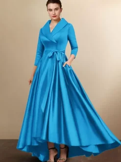 Bridal Mother Dress 2026 3/4 Length Sleeves A-Line Sash Wedding Guest Dresses Free Customization