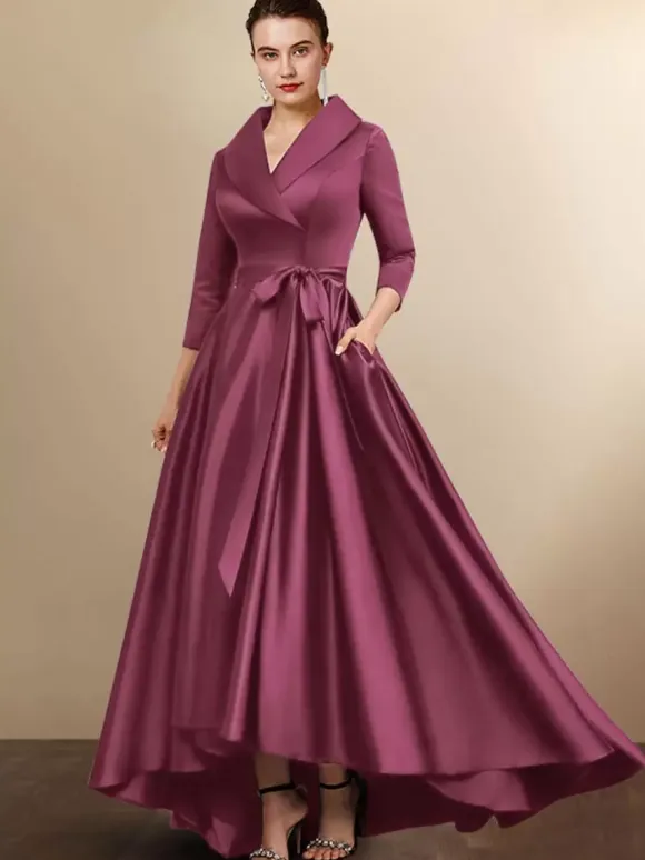 Bridal Mother Dress 2026 3/4 Length Sleeves A-Line Sash Wedding Guest Dresses Free Customization