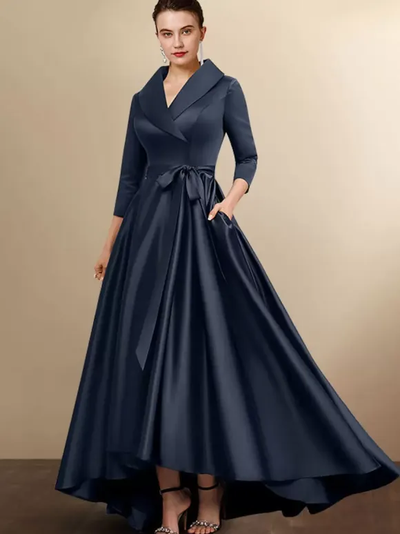 Bridal Mother Dress 2026 3/4 Length Sleeves A-Line Sash Wedding Guest Dresses Free Customization