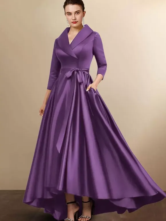 Bridal Mother Dress 2026 3/4 Length Sleeves A-Line Sash Wedding Guest Dresses Free Customization