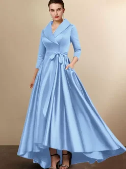 Bridal Mother Dress 2026 3/4 Length Sleeves A-Line Sash Wedding Guest Dresses Free Customization
