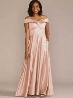 Bridal Mother Dress Bateau Neck Sleeveless A-Line Lace Embellishment Wedding Guest Dresses