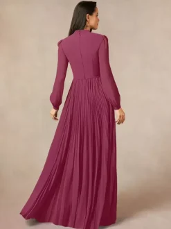 Bridal Mother Dress Designed Neckline Long Sleeves A-Line Bows Floor-Length Guest Dresses For Wedding