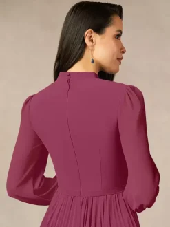 Bridal Mother Dress Designed Neckline Long Sleeves A-Line Bows Floor-Length Guest Dresses For Wedding