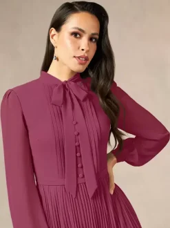 Bridal Mother Dress Designed Neckline Long Sleeves A-Line Bows Floor-Length Guest Dresses For Wedding