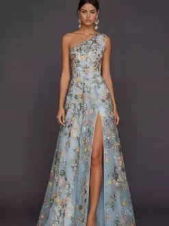 Bridal Mother Dress Designed Neckline Sleeveless A-Line Split Front Wedding Guest Dresses