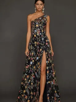 Bridal Mother Dress Designed Neckline Sleeveless A-Line Split Front Wedding Guest Dresses